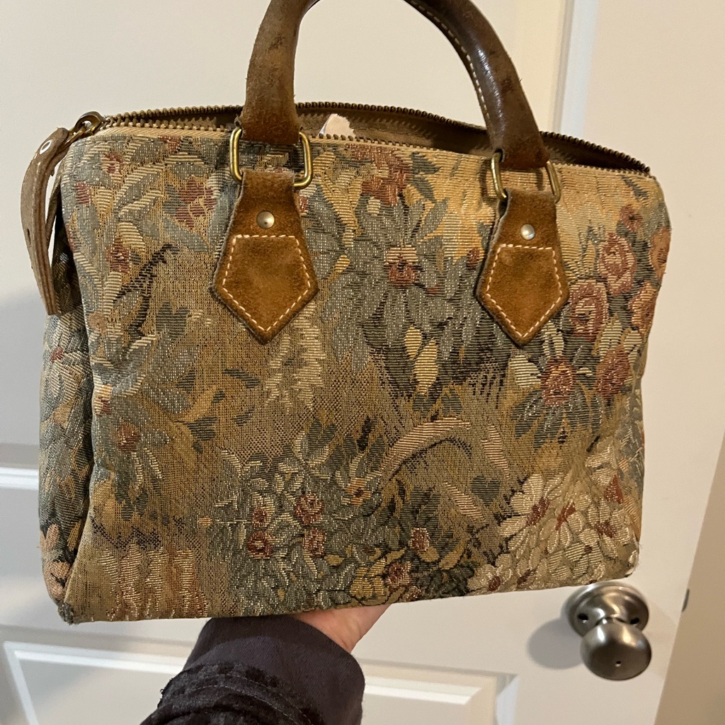 Vintage Floral Tapestry Satchel